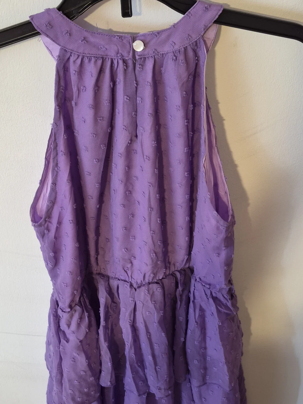 (Size 9 Girls) Lavender Tiered Halter Dress for Kids